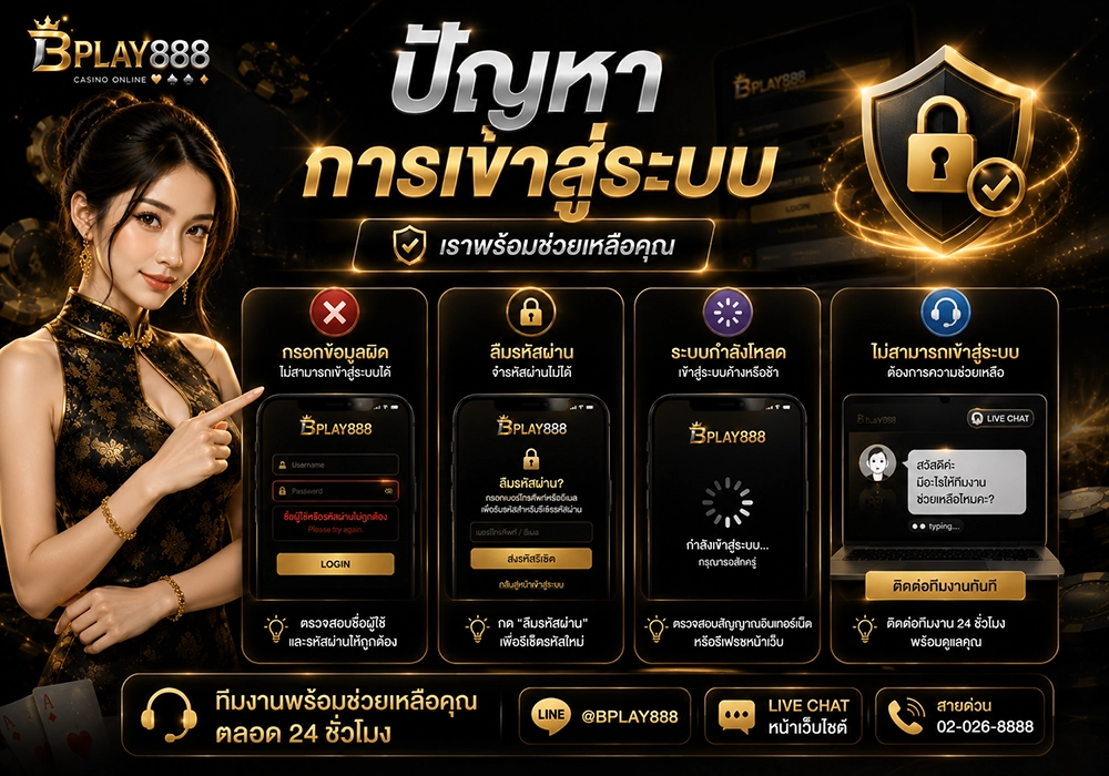ปัญหาการเข้าสู่ระบบ BPLAY888